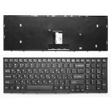 Клавиатура Sony Vaio VPC-EB. Плоский Enter. Черная, с черной рамкой. PN: 148792871.
