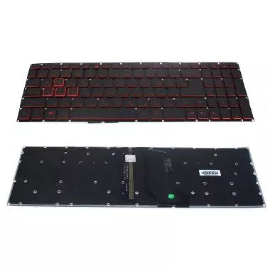 Клавиатура Acer Nitro 5 AN515-41, AN515-51, AN515-42, AN515-52, черная без рамки, с подсветкой