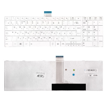 Клавиатура Toshiba C50, L50, C850, P870. Г-образный Enter. Белая, без рамки. PN: MP-11B96SU-528