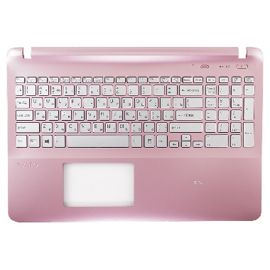Клавиатура для ноутбука Sony Vaio Fit 15, SVF15, SVF15 серебристая с розовым топкейсом, с подсветкой