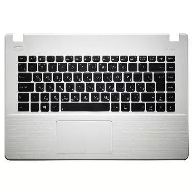 Клавиатура для ноутбука Asus X451 черная, верхняя панель в сборе (белая)